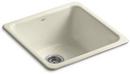 20-7/8 x 20-7/8 in. No Hole Cast Iron Single Bowl Dual Mount Kitchen Sink in Cane Sugar™