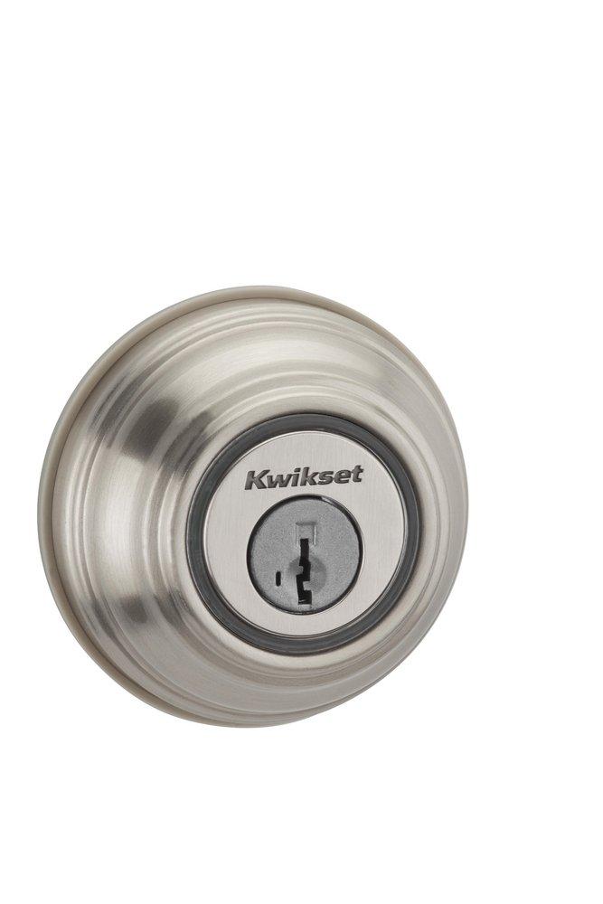 Kwikset Satin Nickel Round Bed and Bath Pocket Door Lock 