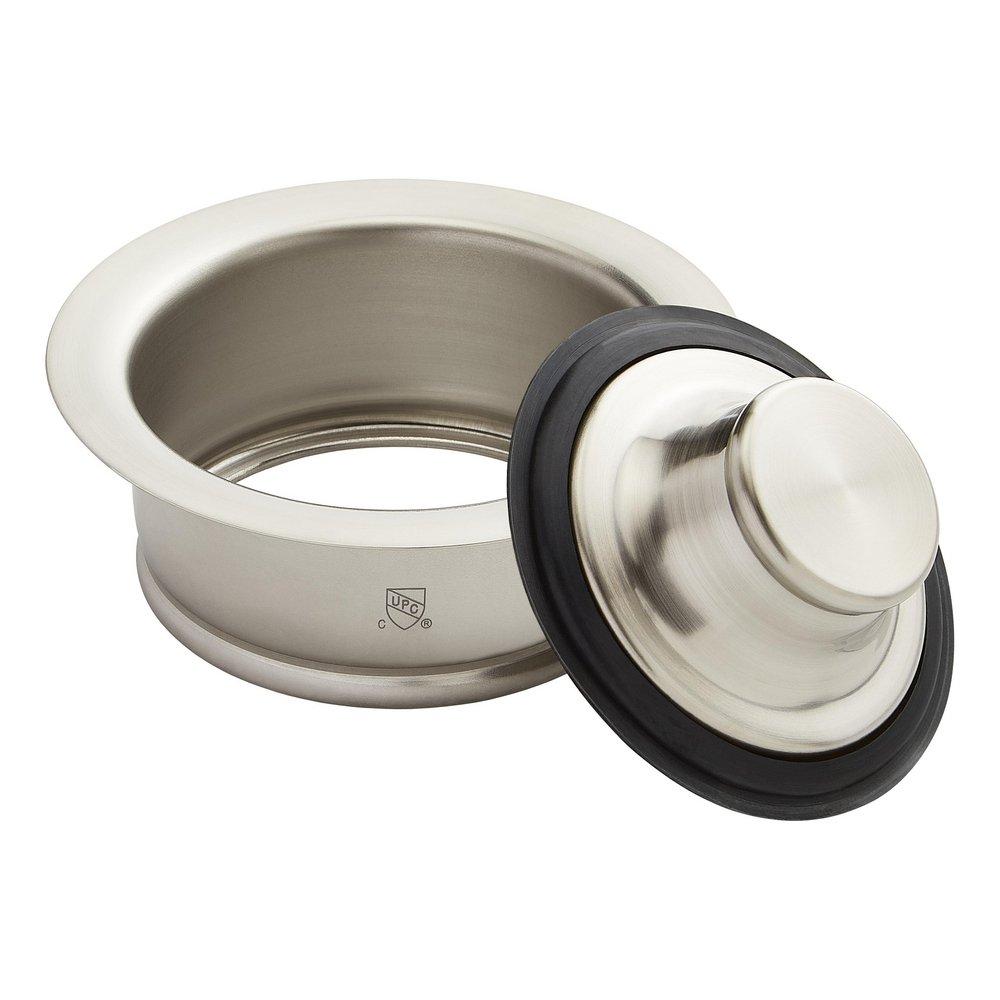 Signature Hardware Brushed Nickel Brass Disposer Flange & Stopper 