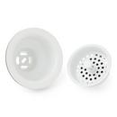 3 1/2 in. Brass Basket Strainer with Lift Stopper in White