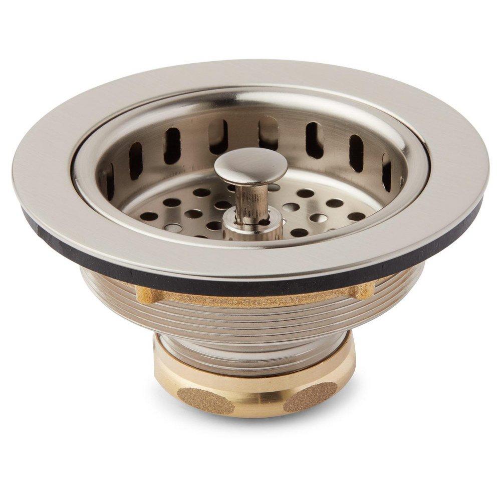 Signature Hardware PVD Brushed Nickel 3-1/2 in. Basket Strainer 