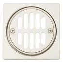 Signature Hardware Brushed Nickel 4-1/4 in. Square Shower Drain Cover with Round Strainer 