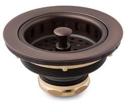 3 1/2 in. Brass Basket Strainer with Lift Stopper in Oil Rubbed Bronze