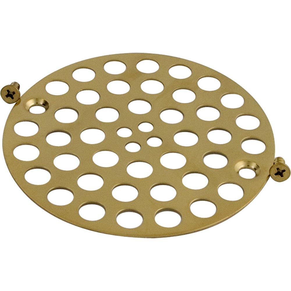 Signature Hardware Polished Brass 4 in. Shower Grid Strainer 