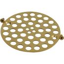 4 in. Shower Grid Strainer in Polished Brass