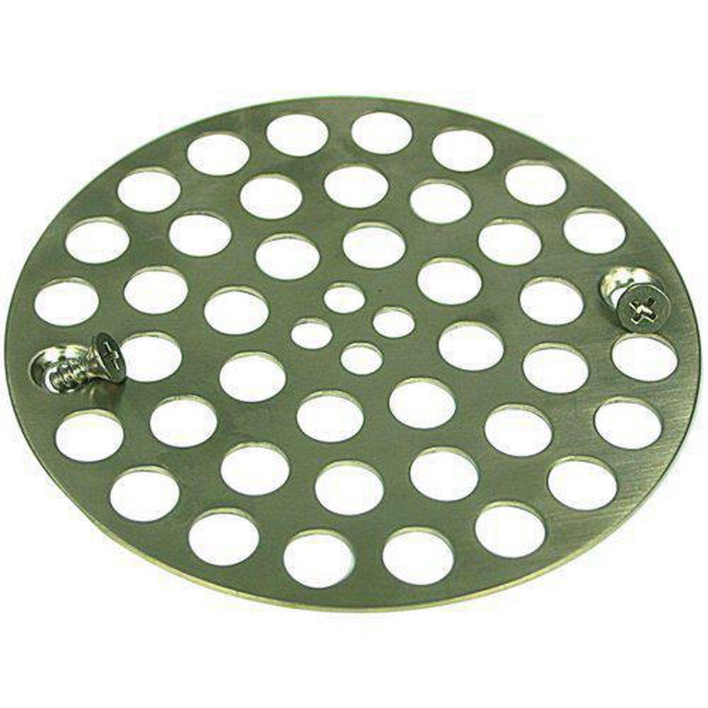 Signature Hardware Brushed Nickel 4 in. Shower Grid Strainer 