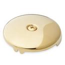 Signature Hardware Polished Brass 3-3/16 in. Solid Brass Overflow Plate with Single Screw 