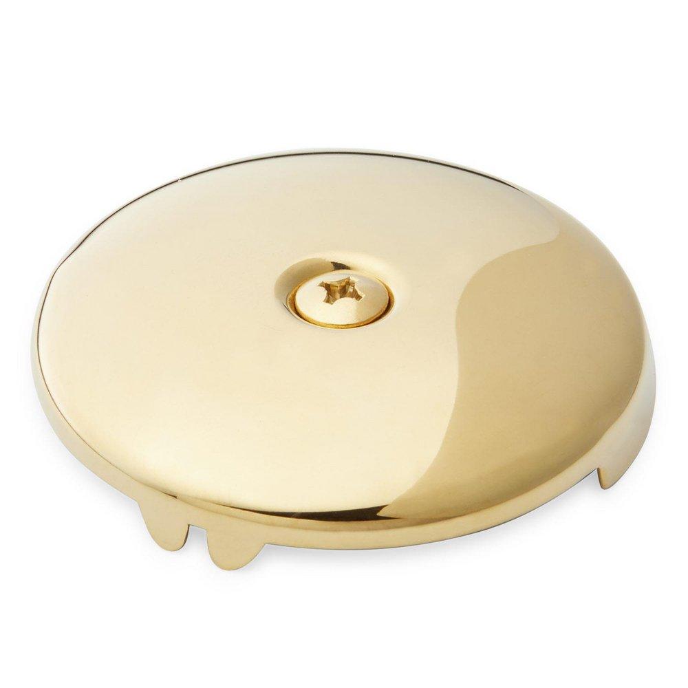 Signature Hardware Polished Brass 3-3/16 in. Solid Brass Overflow Plate with Single Screw 