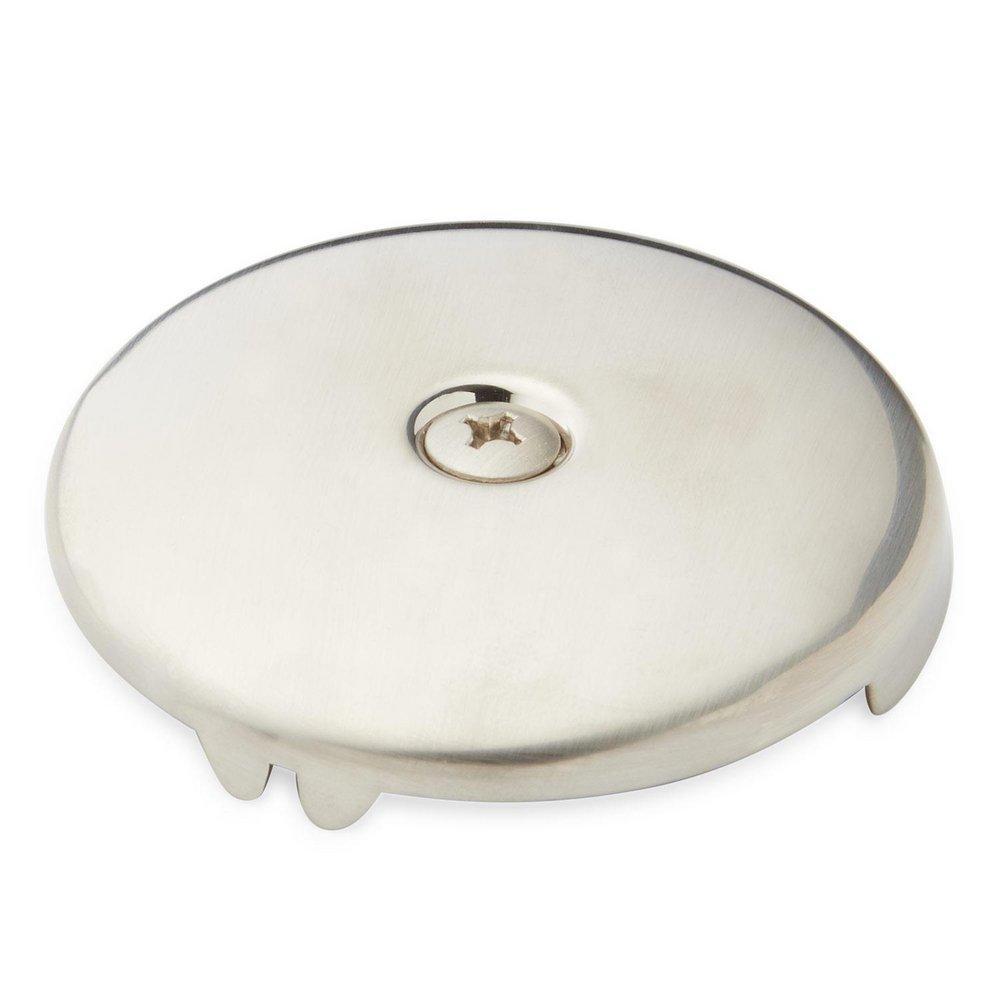 Signature Hardware Brushed Nickel 3-3/16 in. Solid Brass Overflow Plate with Single Screw 