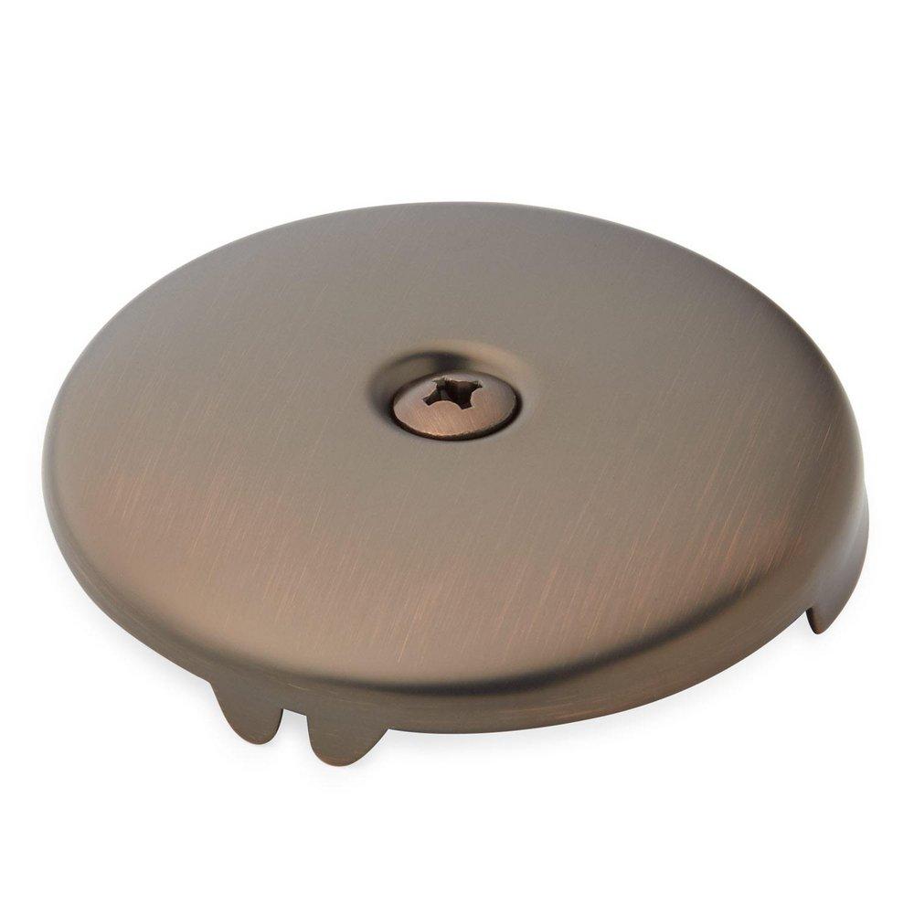 Signature Hardware Oil Rubbed Bronze 3-3/16 in. Solid Brass Overflow Plate with Single Screw 