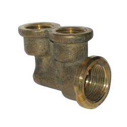 Twin Elbow Shower Brass