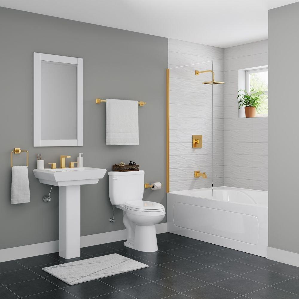 PROFLO&reg; White 60 x 42 in. Soaker Drop-In Bathtub with End Drain 