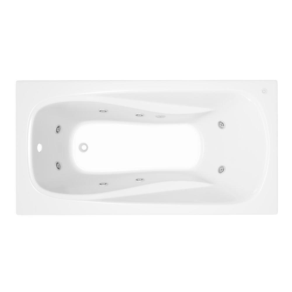PROFLO&reg; White 72 x 36 in. Soaker Drop-In Bathtub with End Drain 