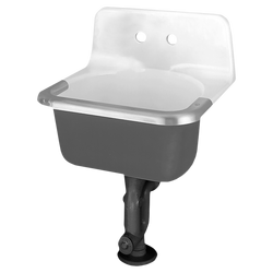 24 in. Wall Mount Oval Cast Iron Bathroom Sink in White