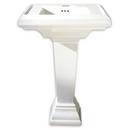3-Hole Pedestal Rectangular Lavatory Sink with Overflow in White