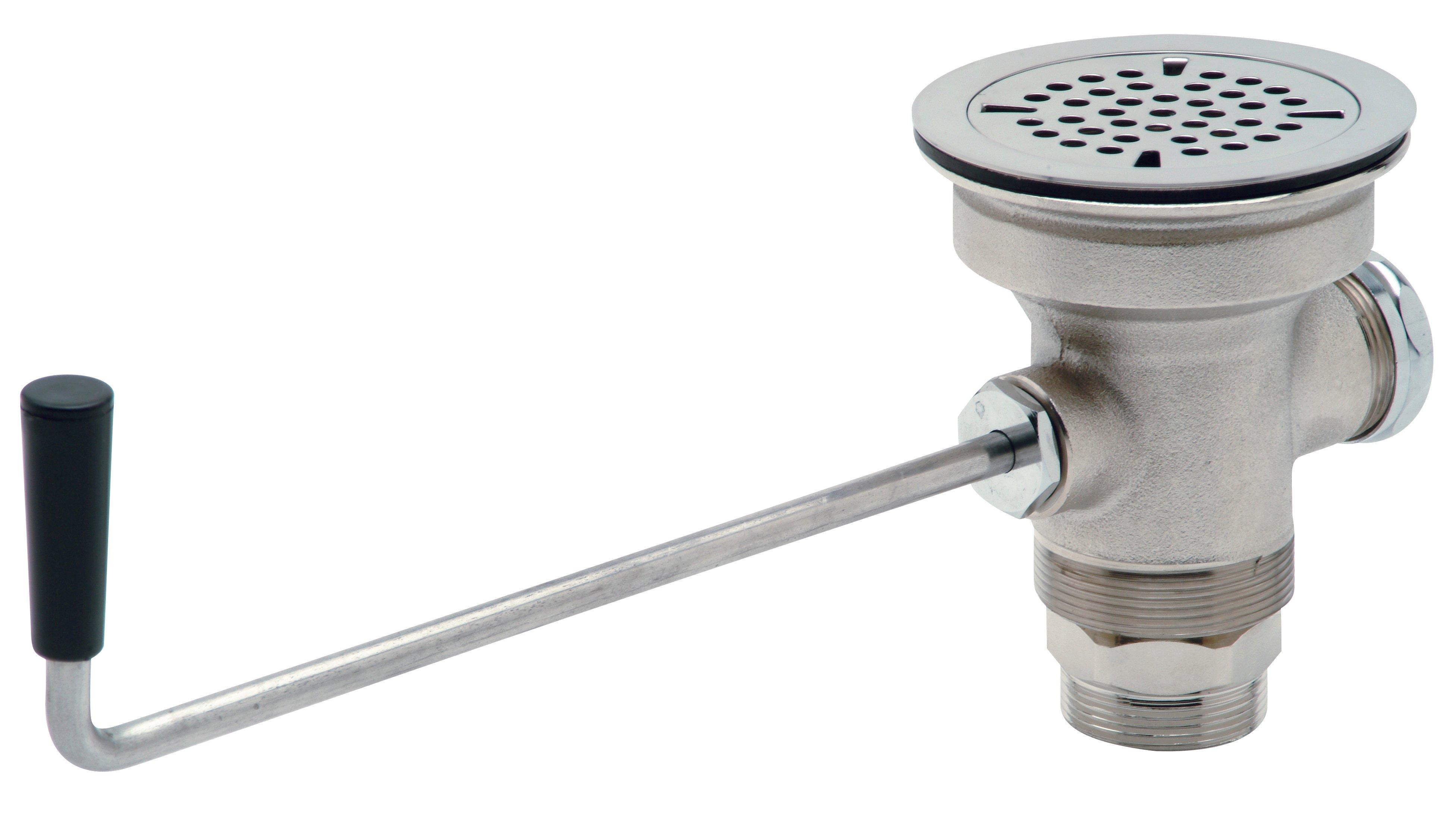 Zurn Chrome Plated Flat Strainer with Rotary Waste Valve and Lever Twist Handle 