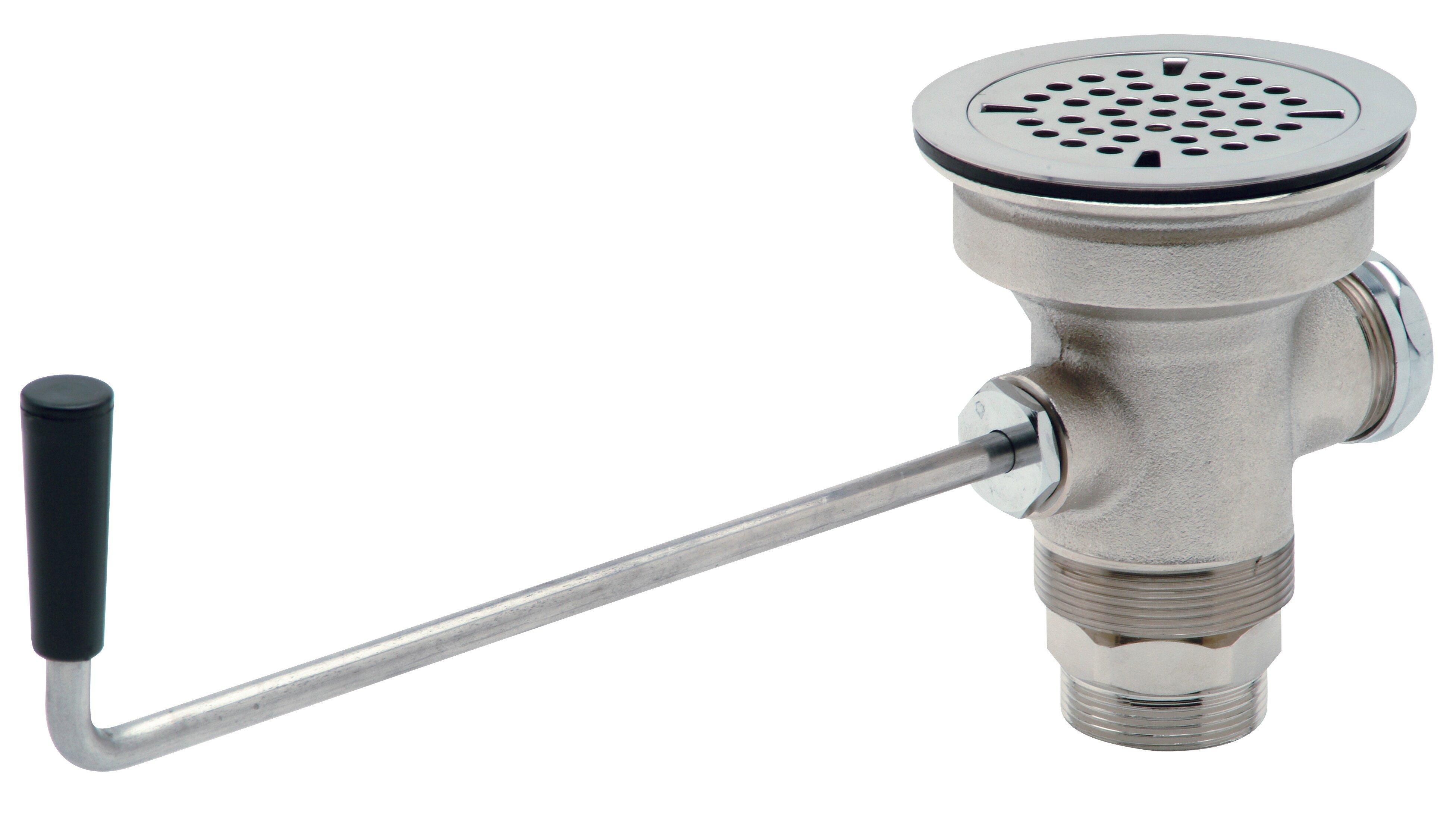 Zurn Chrome Plated Flat Strainer with Rotary Waste Valve and Lever Twist Handle 