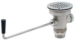 3-1/2 in. Flat Strainer with Rotary Waste Valve and Lever Twist Handle