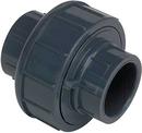 Grey Socket Straight Schedule 80 PVC Union with FKM O-Ring Seal 