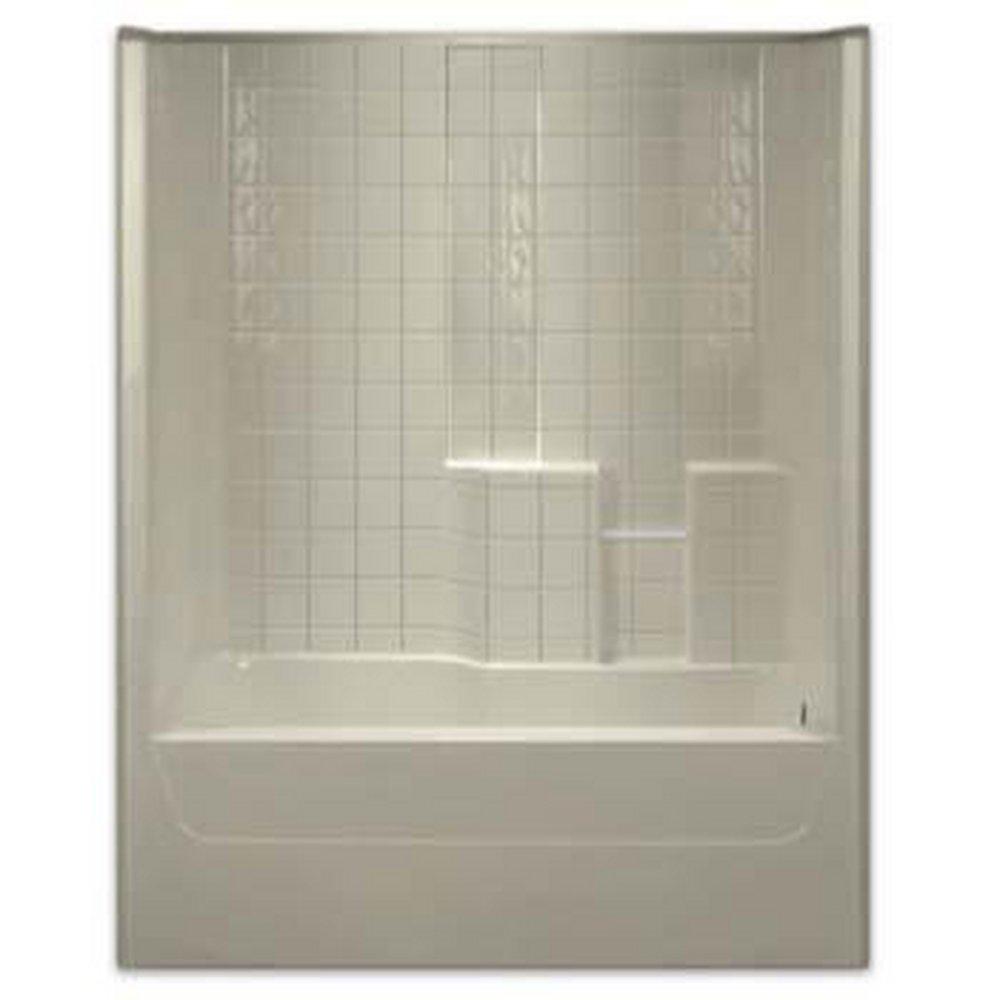 Aquarius Industries White 60 in. Fiberglass Reinforced Plastic Tile Tub and Shower 