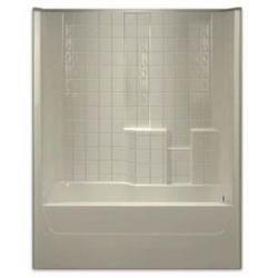 60 x 32-1/2 in. Tub and Shower Unit in White with Left Drain