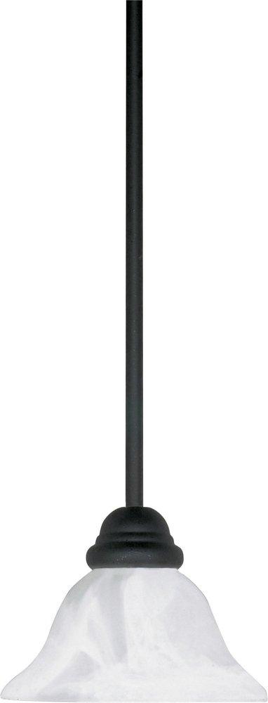 NUVO Textured Black 100W 1-Light Mini Pendant with Hang Straight Canopy 