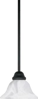 NUVO Textured Black 100W 1-Light Mini Pendant with Hang Straight Canopy 