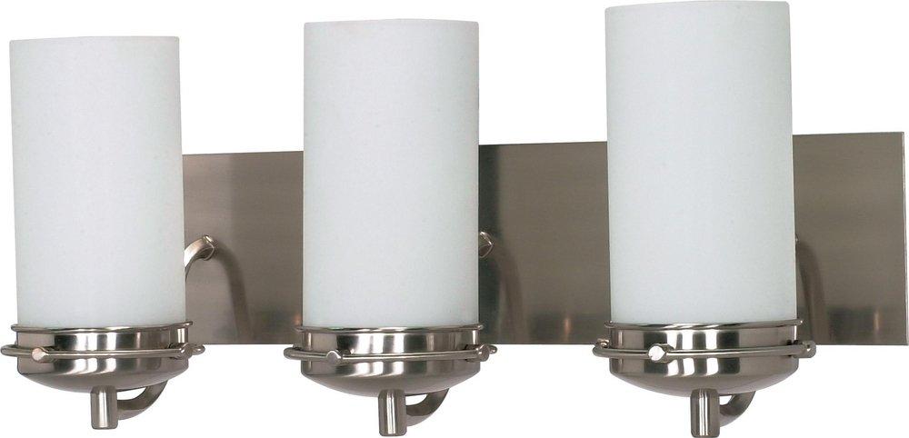 NUVO Brushed Nickel 3 Light 100W 21 in. Opal Glass Vanity 