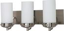 NUVO Brushed Nickel 3 Light 100W 21 in. Opal Glass Vanity 