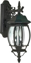 60W 3-Light Candelabra E-12 Incandescent Outdoor Wall Sconce in Textured Black