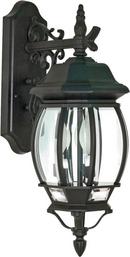 NUVO Textured Black 60W 3-Light Candelabra E-12 Incandescent Outdoor Wall Sconce 