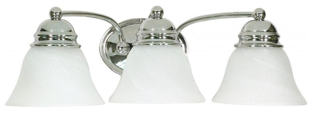 NUVO Brushed Nickel 100W 3-Light Arm Vanity Fixture 