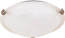 16-1/8 in. 2-Light Large Tri-Clip Dome Flushmount Ceiling Light in Brushed Nickel with Alabaster Glass Shade