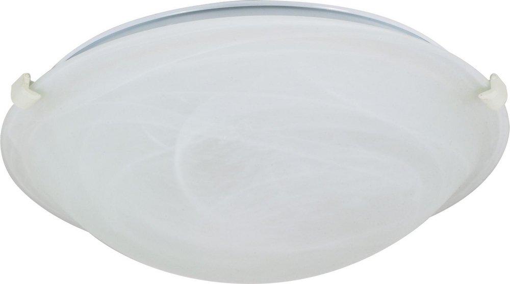 NUVO Textured White 16-13/100 in. 60W 2-Light Medium E-26 Incandescent Flush Mount Ceiling Fixture 
