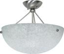 60W 3-Light Medium E-26 Incandescent Semi-Flush Ceiling Light with Water Spot Glass in Brushed Nickel