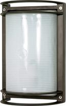 NUVO Architectural Bronze 10 in. 60W 1-Light Rectangular Die-Cast Bulkhead Light with Glass Lens 