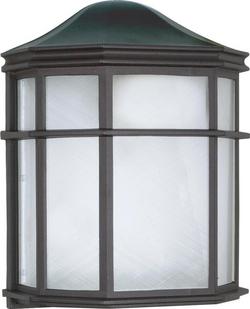 60 W 1-Light A19 Wall Lantern in Textured Black