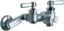 Chicago Faucets Rough Chrome Plated Two Lever Handle Wall Mount Service Faucet 