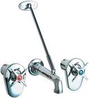 Chicago Faucets Polished Chrome Two Cross Handle Wall Mount Service Faucet 