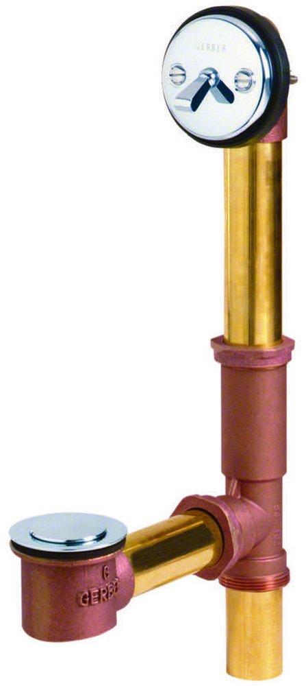 Gerber Plumbing Polished Chrome 16 in. Brass Trip Lever Drain 