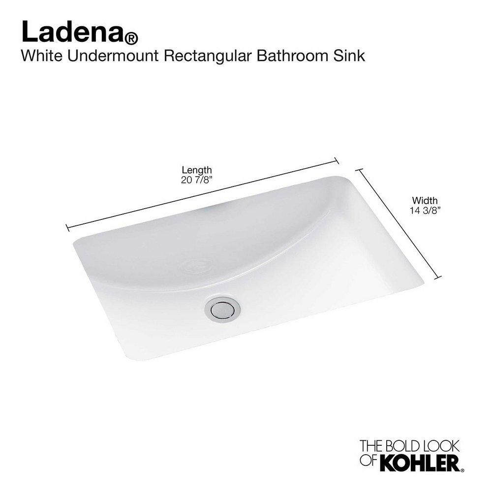 KOHLER White Undermount Bathroom Sink with Overflow 
