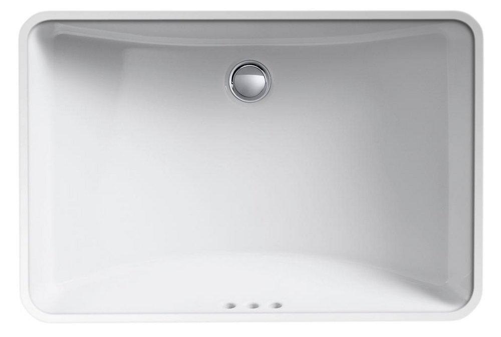 KOHLER White Undermount Bathroom Sink with Overflow 