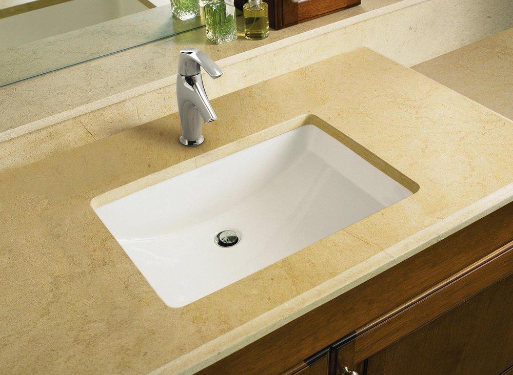KOHLER White Undermount Bathroom Sink with Overflow 