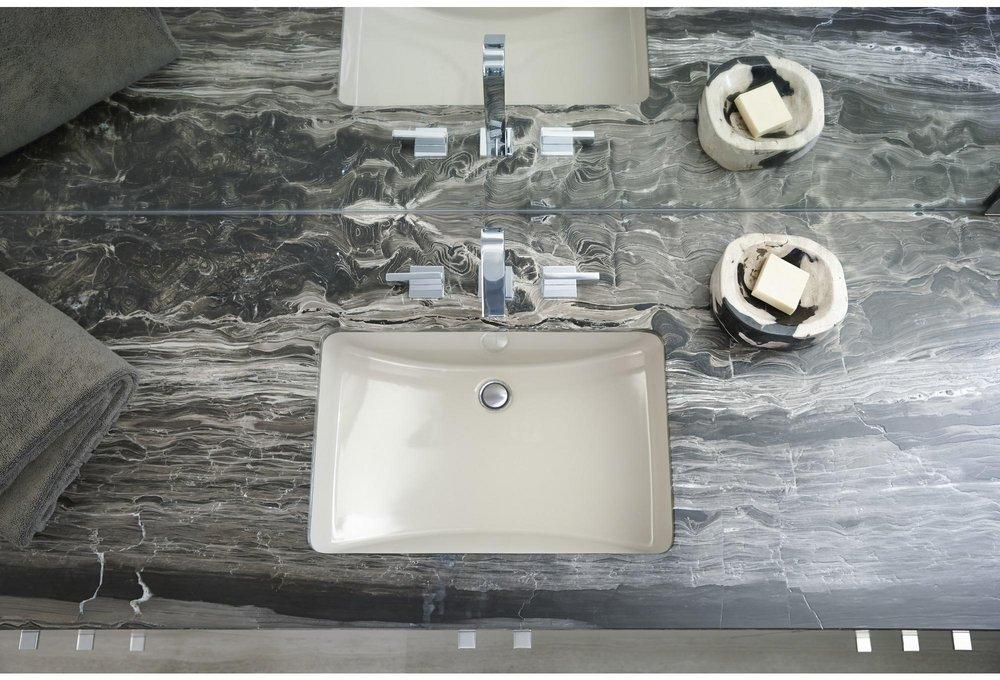 KOHLER White Undermount Bathroom Sink with Overflow 