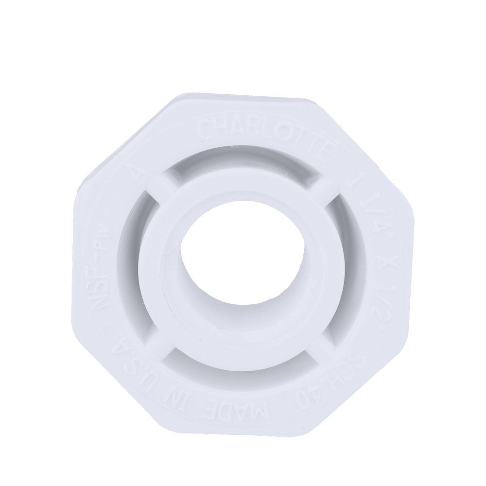 White PVC Schedule 40 Female Bushing 