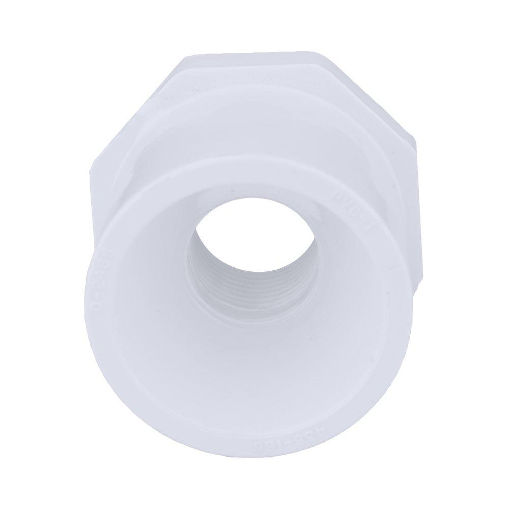 White PVC Schedule 40 Female Bushing 