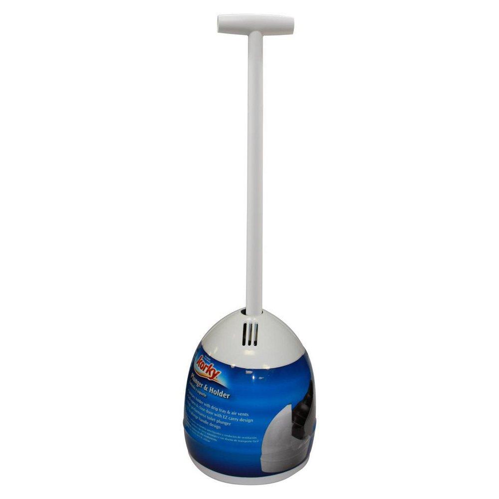 Korky White Plunger with Caddy 