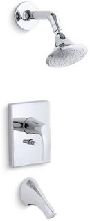 Bath and Shower Faucet Trim with Push-Button Diverter in Polished Chrome (Less Valve)