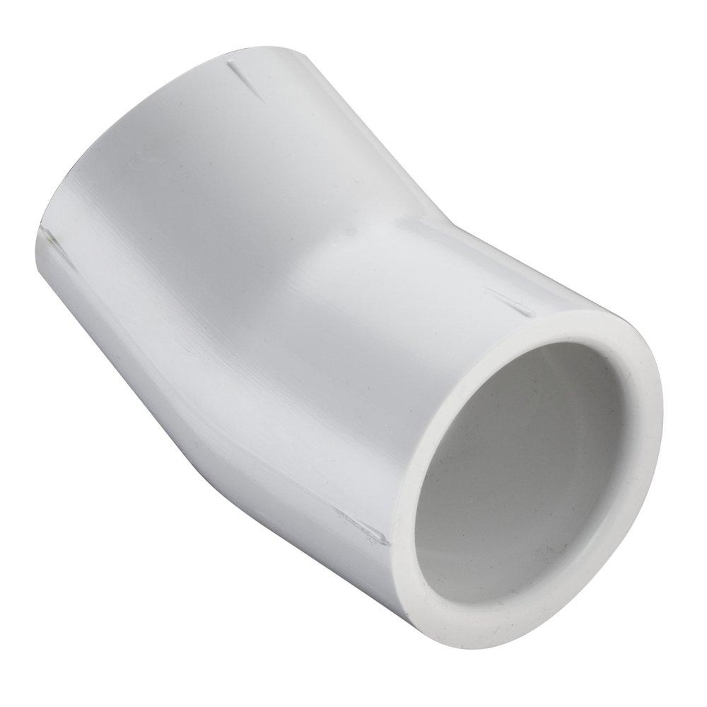 White Socket Weld 22-1/2 Degree Schedule 40 Plastic Elbow 