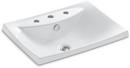 23-5/8 x 17-1/2 in. Drop-in Lavatory Sink with 8 in. Widespread Faucet Holes White